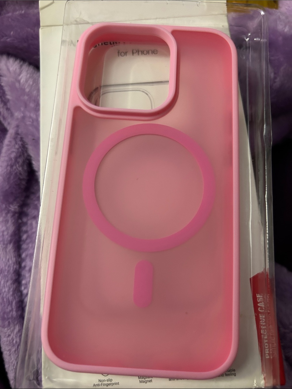 Pink Silicone iPhone Case with MagSafe Ring
